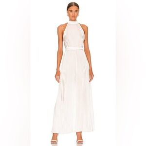 L’IDEE Cinema Pleated Jumpsuit Blanc White AUS 8/US 4